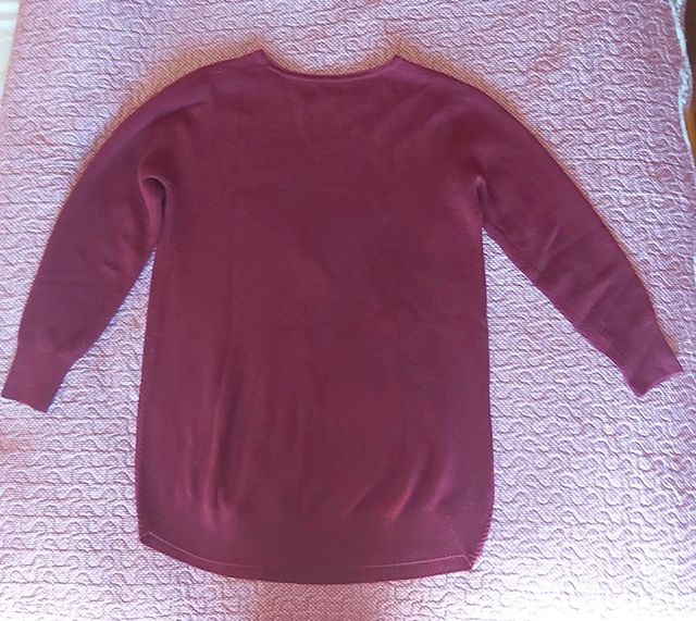 Camisola comprida, mangas compridas, com lã, L