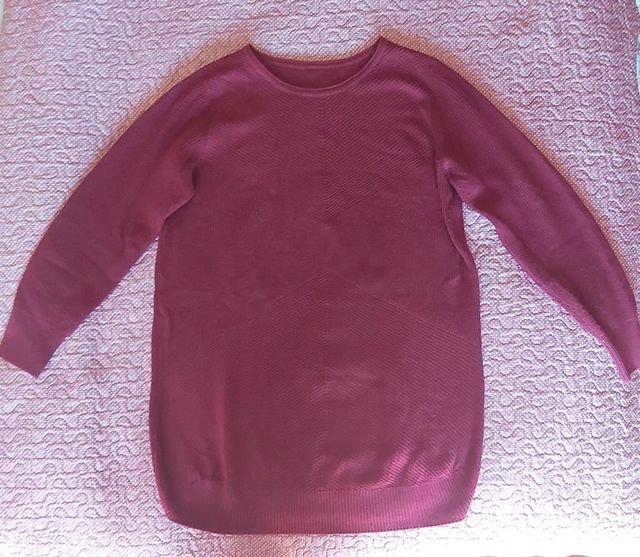 Camisola comprida, mangas compridas, com lã, L