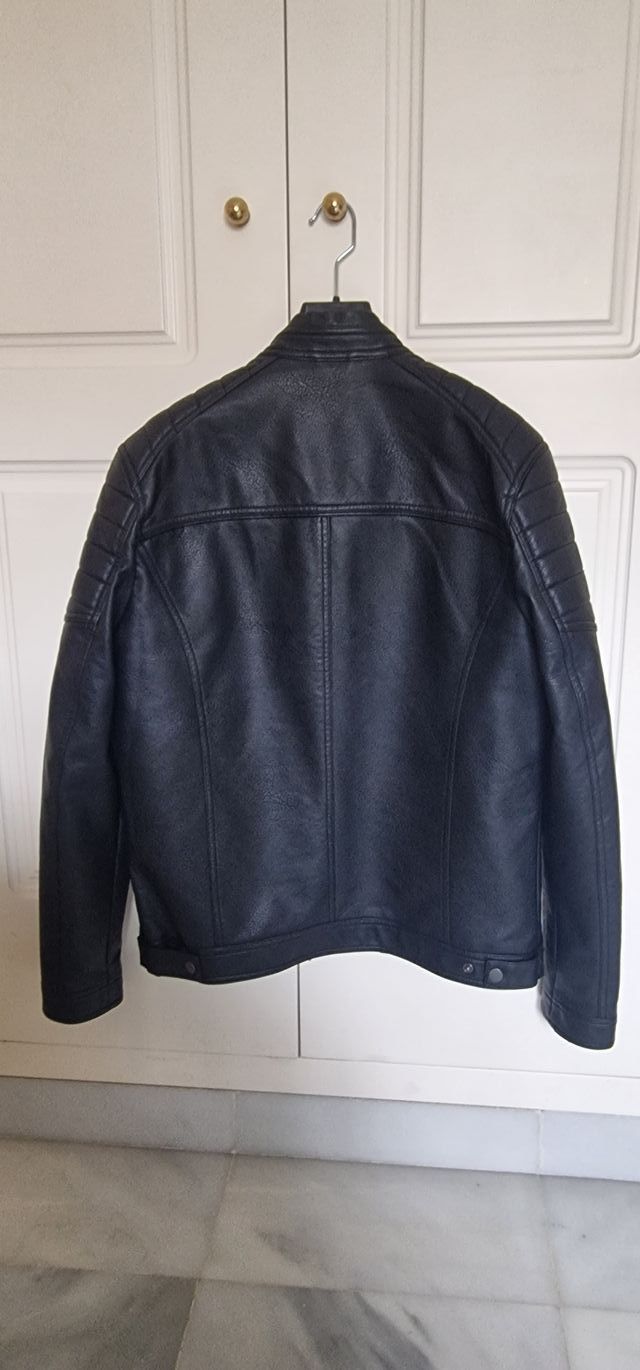 Giacca da motociclista in pelle sintetica