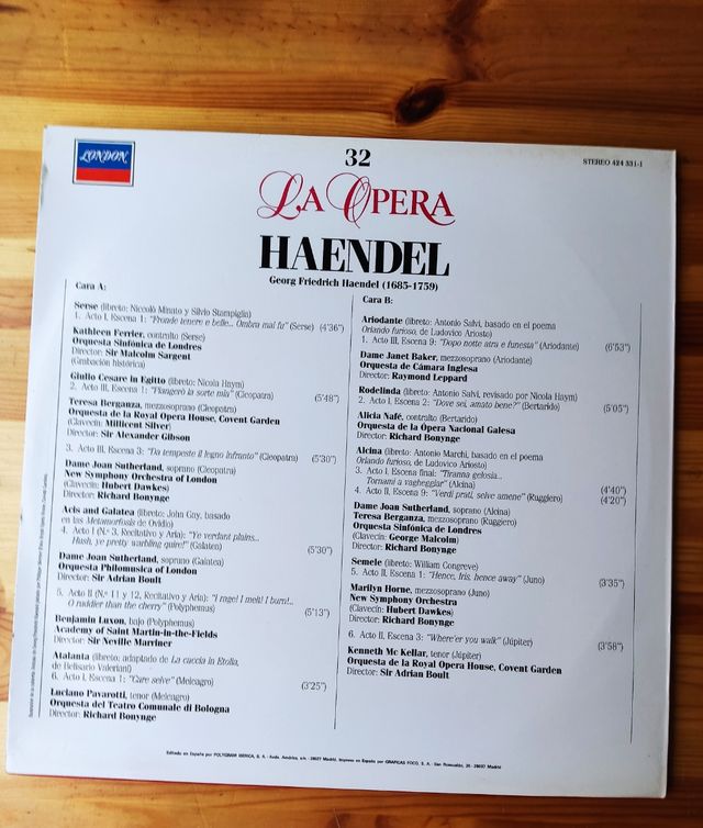 Vinilo. Opera Salvat (I)