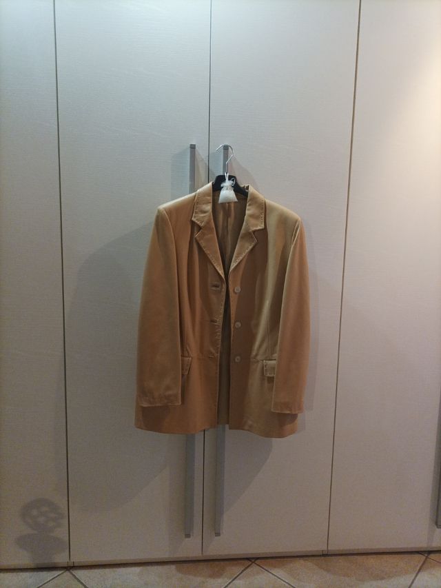 Giacca beige vera pelle taglia 48