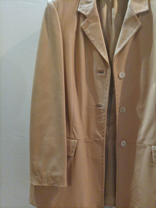 Giacca beige vera pelle taglia 48