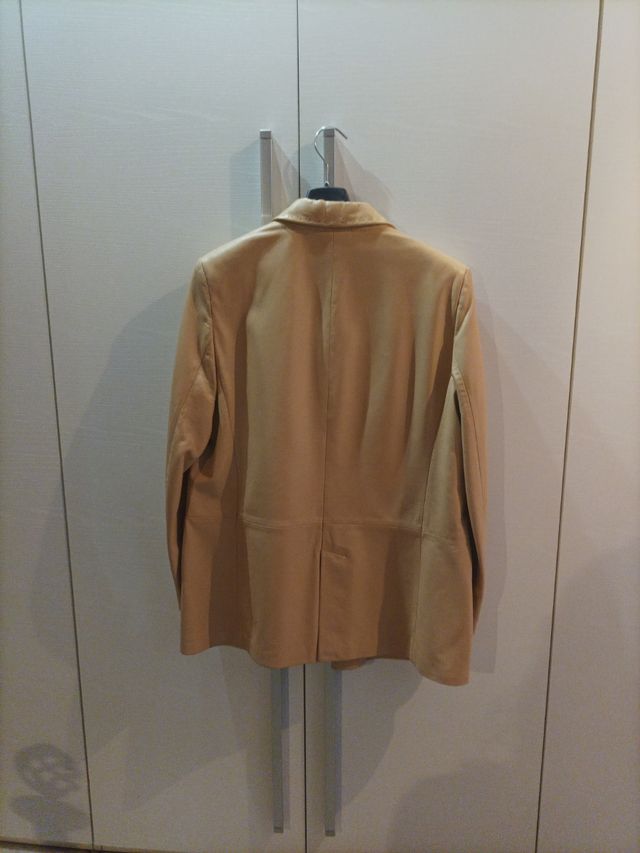 Giacca beige vera pelle taglia 48