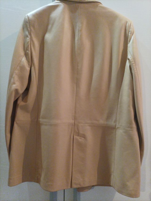 Giacca beige vera pelle taglia 48