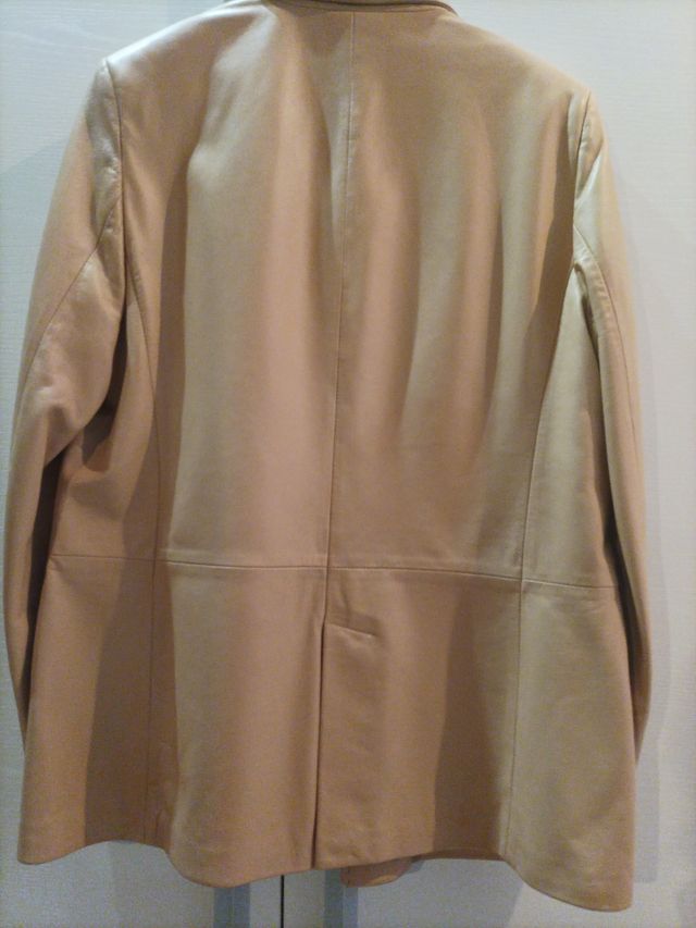 Giacca beige vera pelle taglia 48
