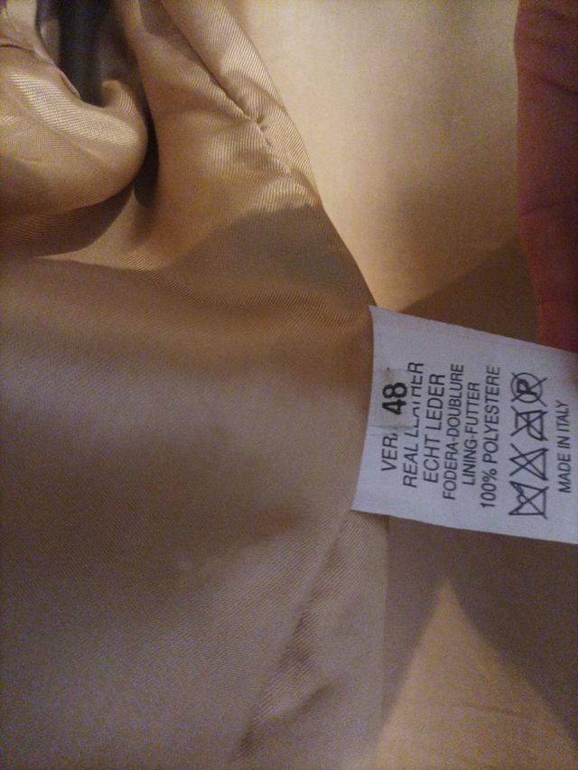 Giacca beige vera pelle taglia 48