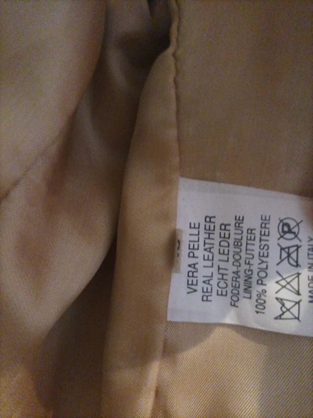 Giacca beige vera pelle taglia 48