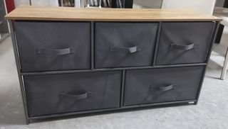 Cajonera metal, madera y tela
