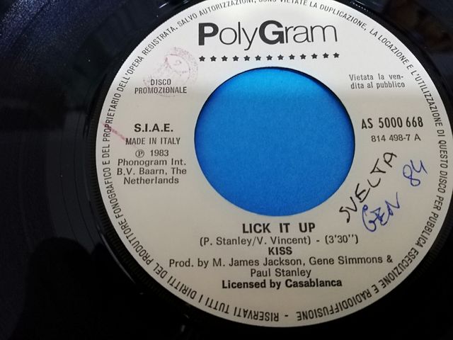 Kiss lotto 4 PROMO juke box 7" generic sleeves