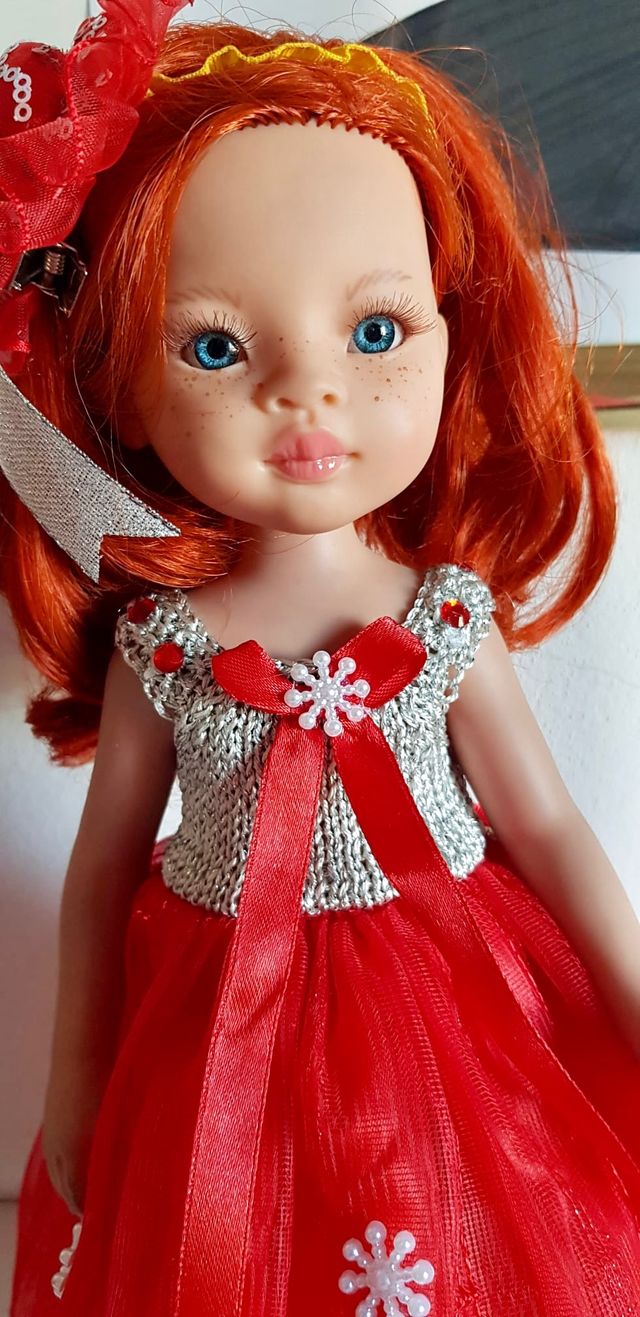 Vestido navideño para Paola reina hecho mano único