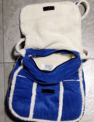 Bolso borriguito pana color azul electrico