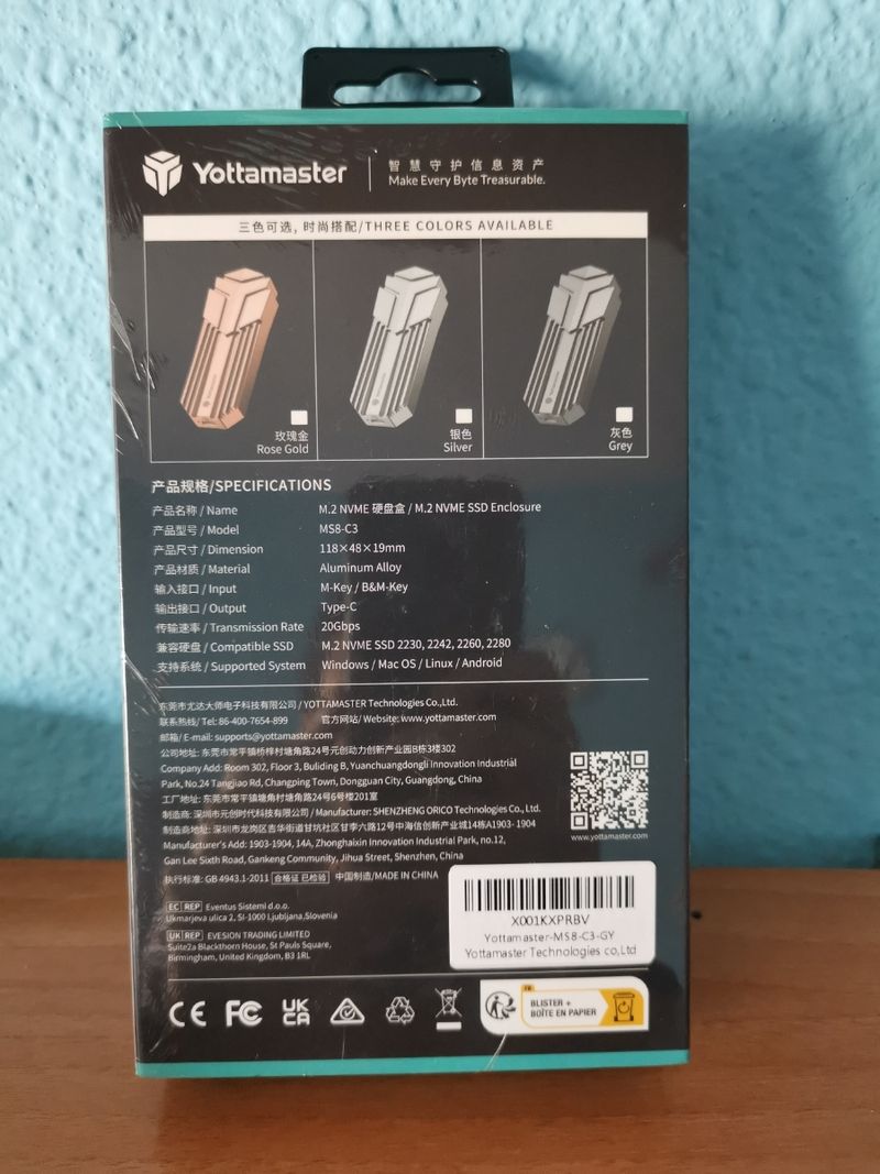 Yottamaster Caja 20Gbps NVMe - nuevo precintado afbeelding 3
