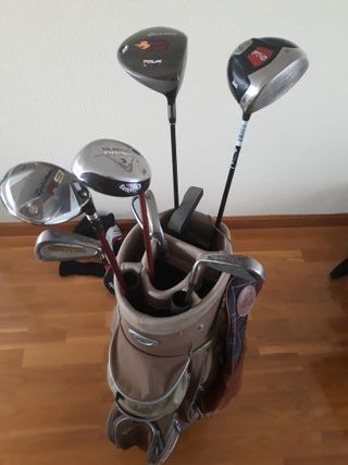 Bolsa de golf + palos + bolsa con pelotas de golf