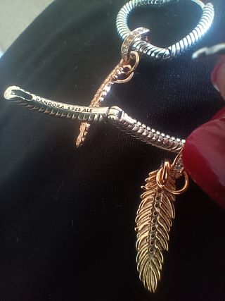Argollas pluma plata de ley pand