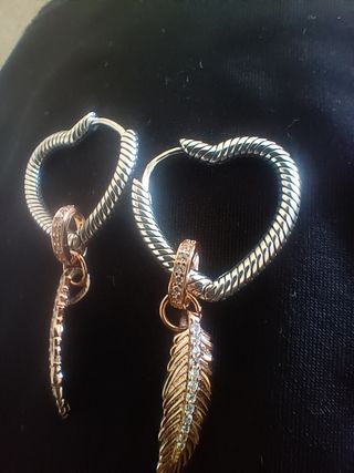 Argollas pluma plata de ley pand