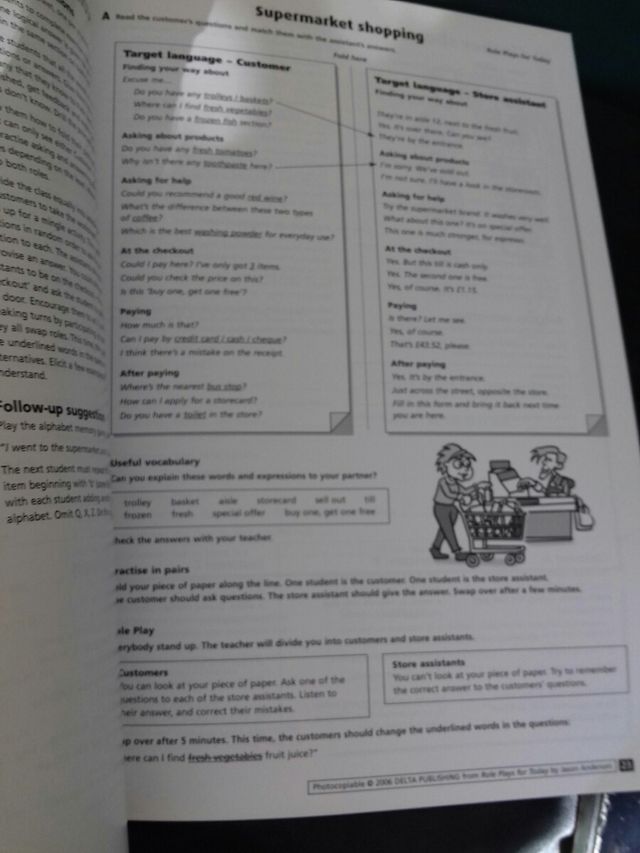 Role Plays for today. Photocopiable