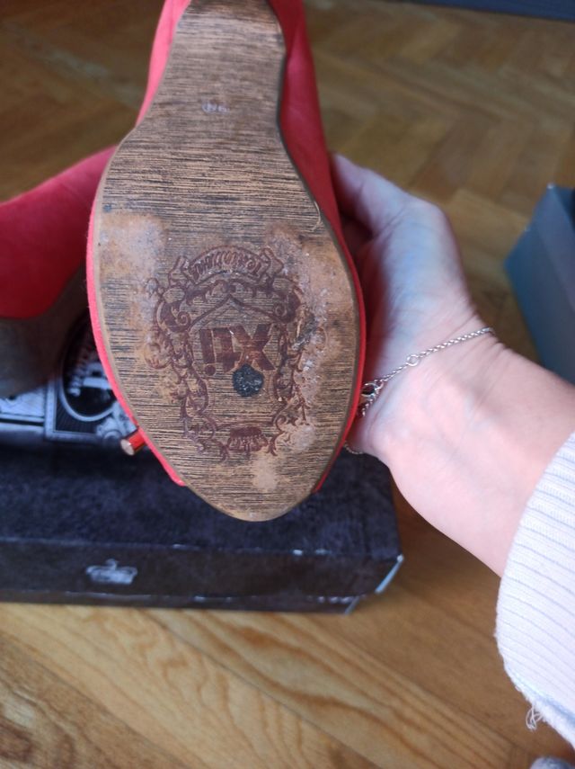 Zapatos peep toes coral talla 38