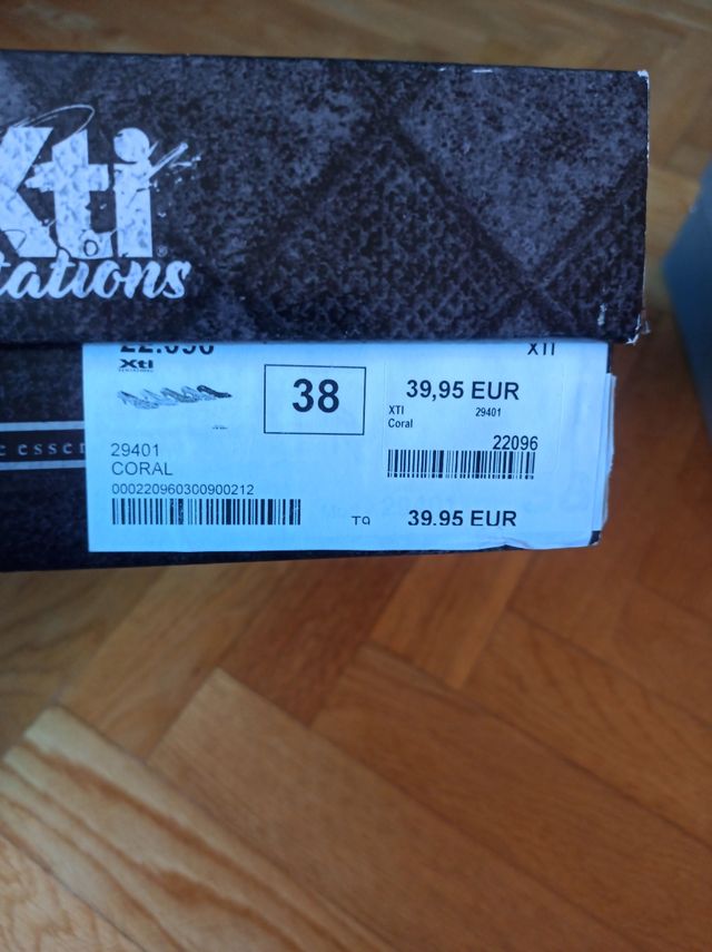 Zapatos peep toes coral talla 38