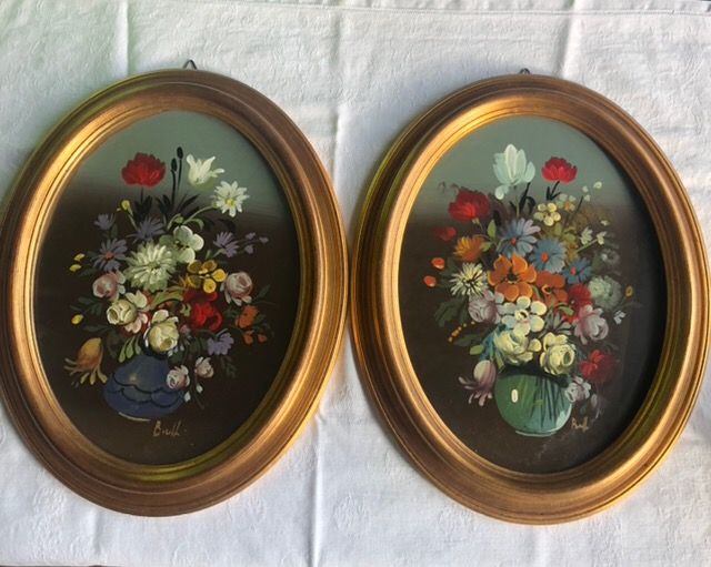 Quadri ovali olio su rame