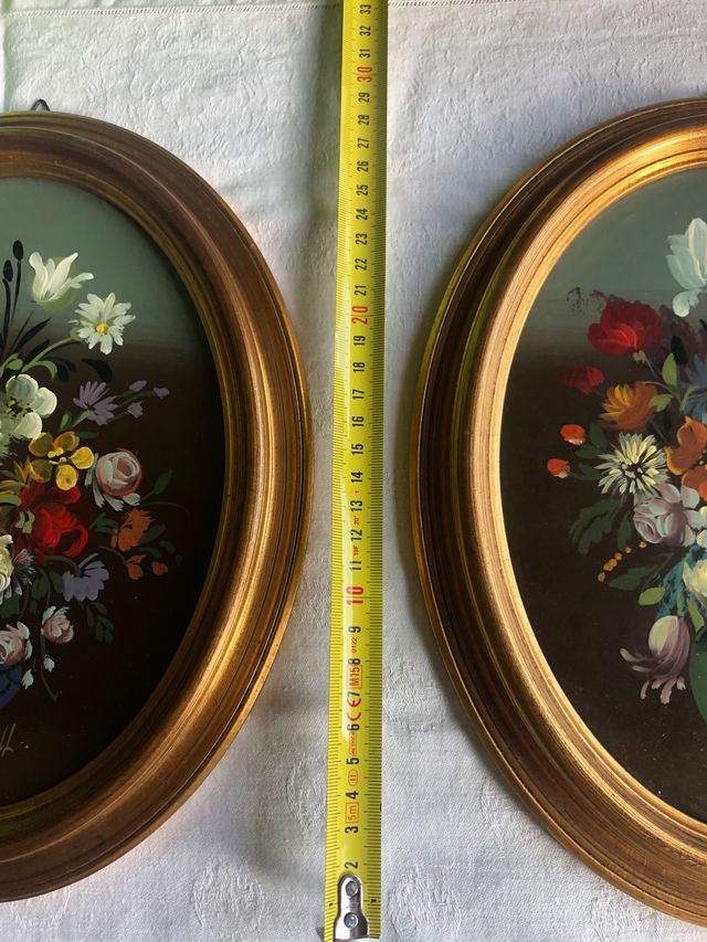 Quadri ovali olio su rame