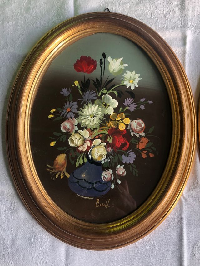 Quadri ovali olio su rame