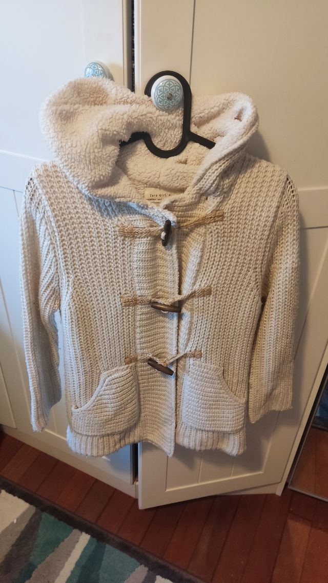 Jersey de punto beige, con interior