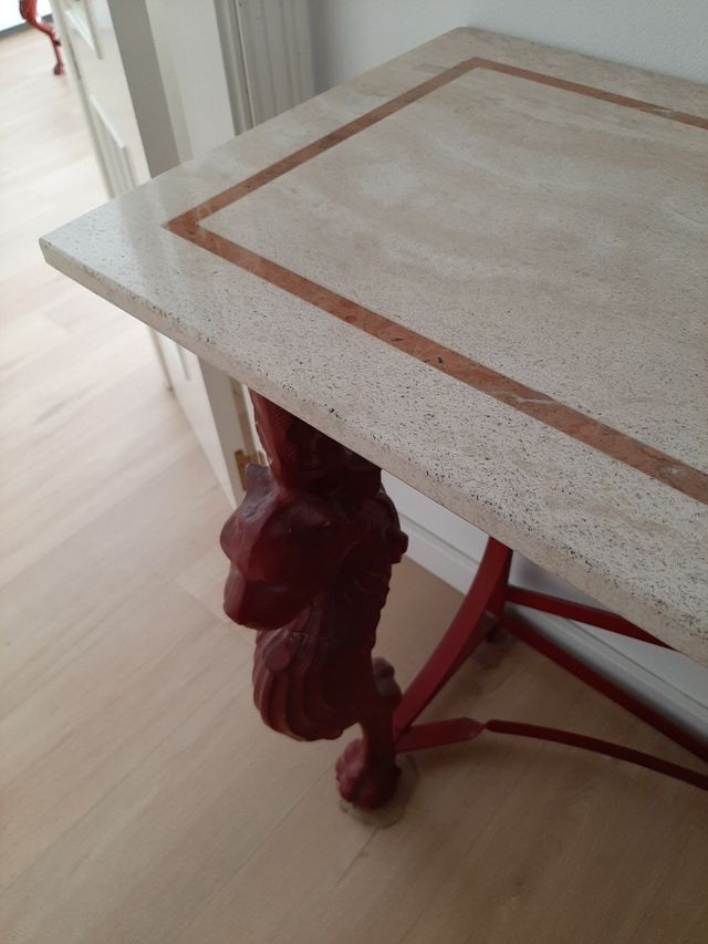 CONSOLA DE FORJA Y MÁRMOL SYRNA ESPAÑA MESA CÓMODA