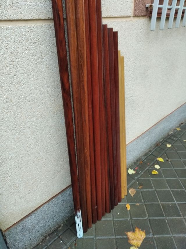 Barandilla pasamanos escaleras madera maciza teca