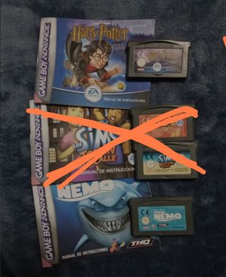 Harry potter y buscando a nemo game boy advance