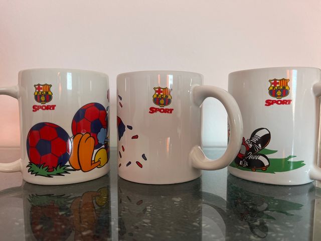 3 tazas del Barcelona coleccionismo vintage warner
