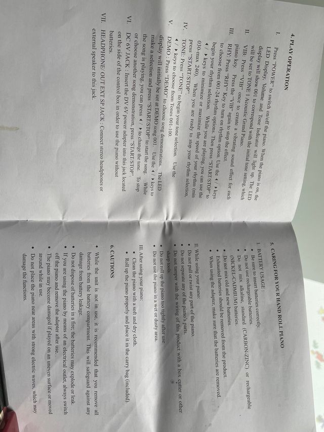 Piano enrollable para niños