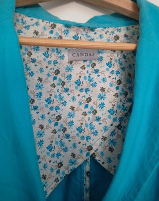 chaqueta blazers de lino azul turquesa 