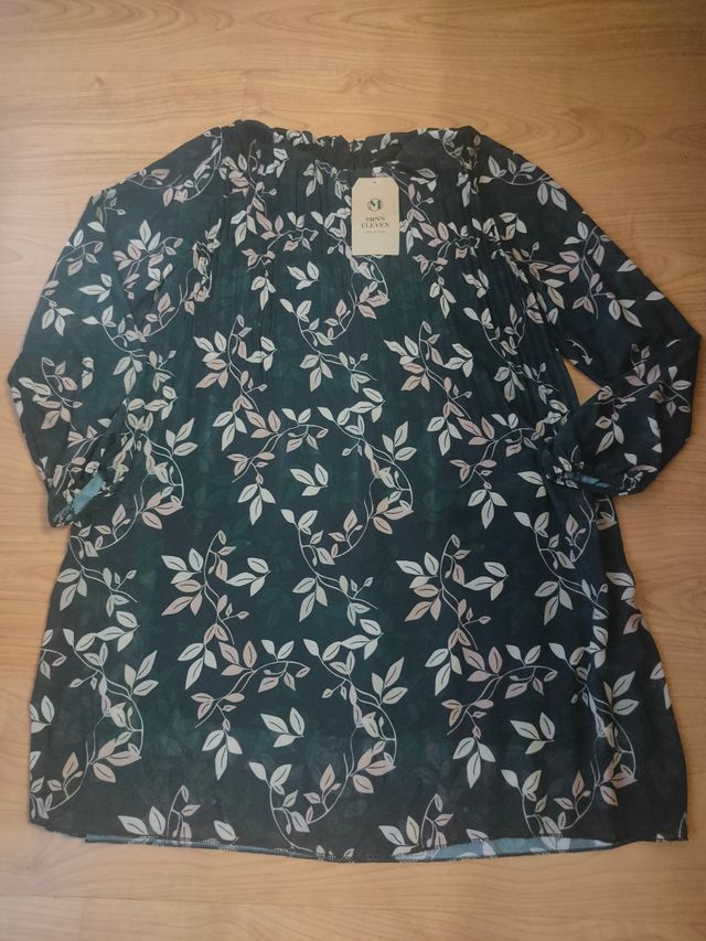 vestido plisado estampado talla única