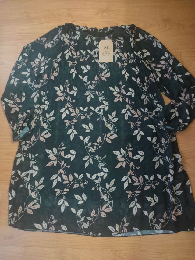 vestido plisado estampado talla única