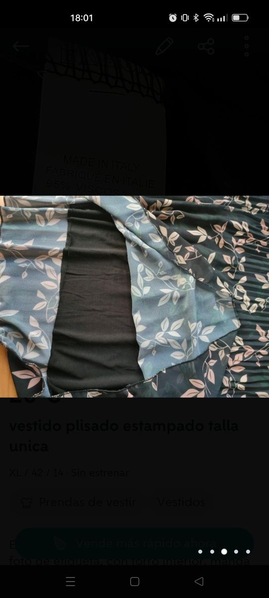 vestido plisado estampado talla única