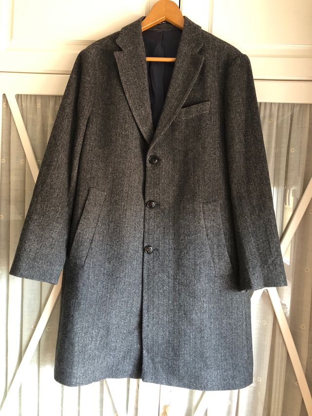 Abrigo lana con espiga a estrenar