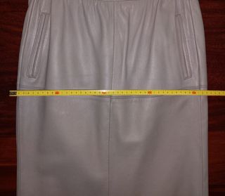 Falda piel auténtica gris