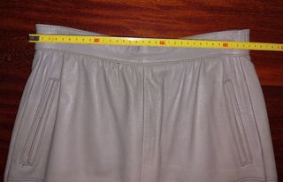 Falda piel auténtica gris