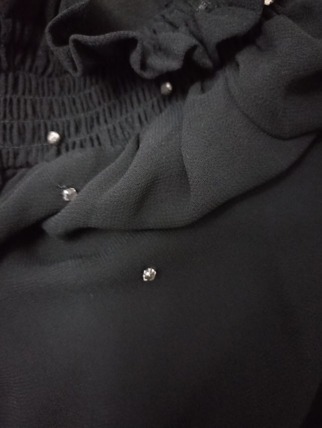 Blusa Zara lentejuelas hombros descubiertos