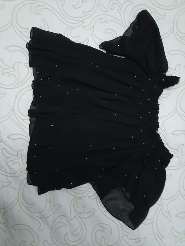 Blusa Zara lentejuelas hombros descubiertos