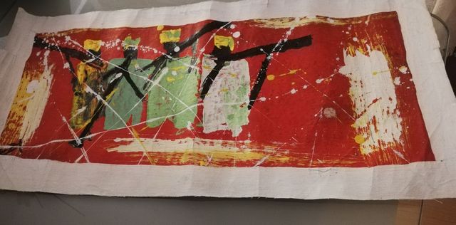 Tela étnica africana pintada a mano