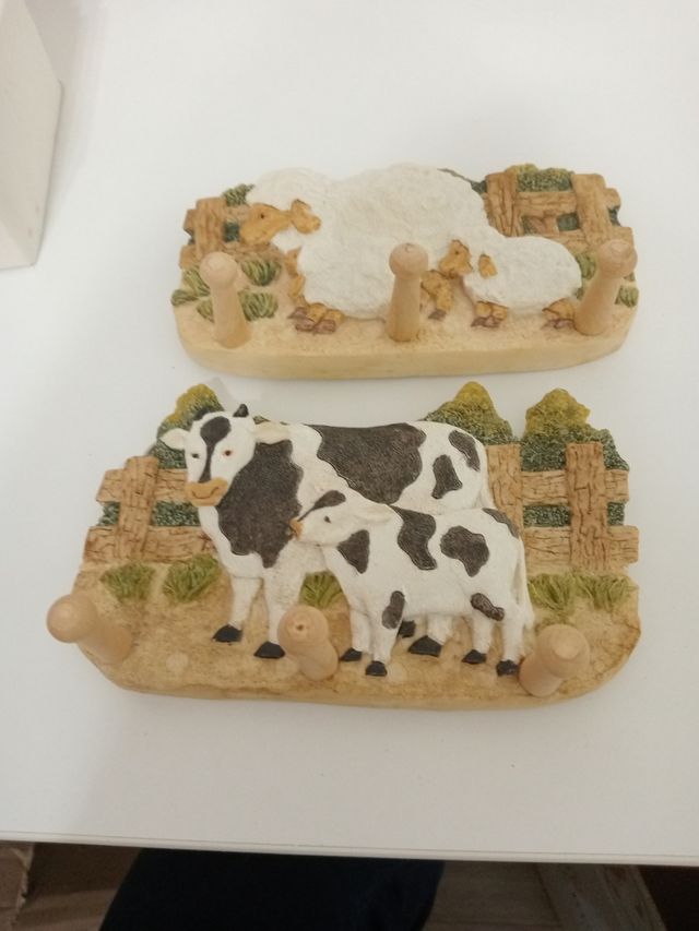 lote dos perchas cerámica