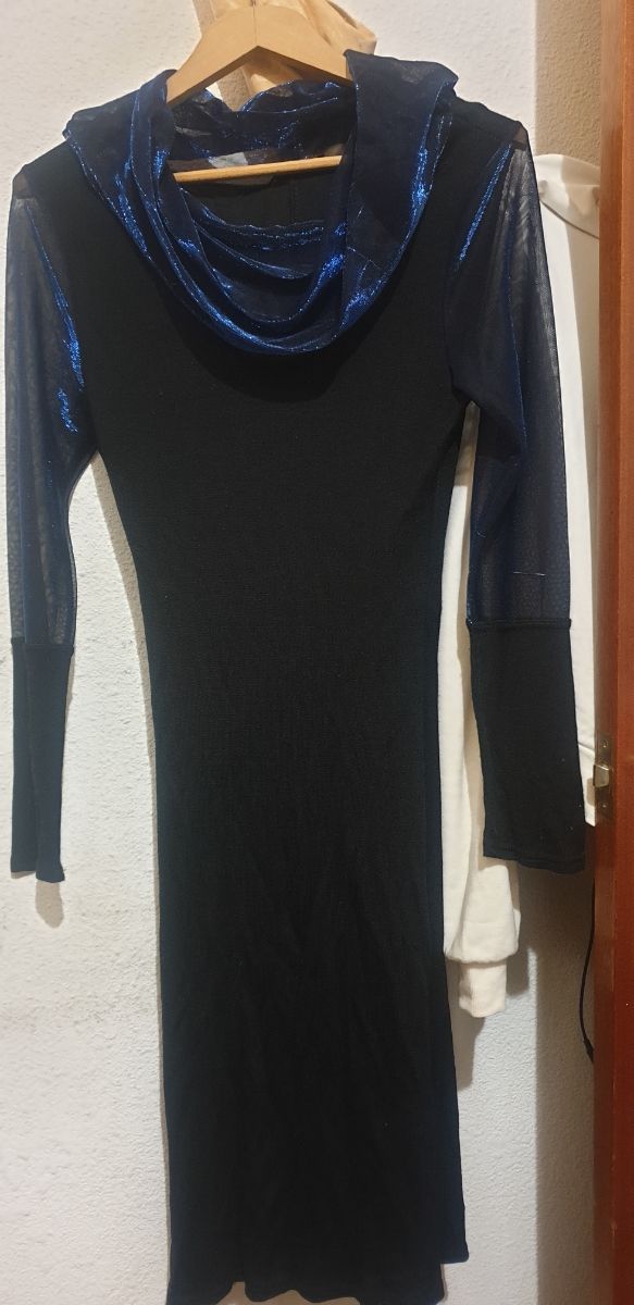 Precioso vestido vintage negro licra caida