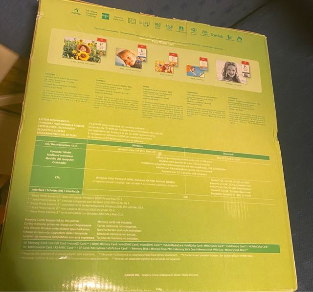 Impresora nueva de fotografías canon