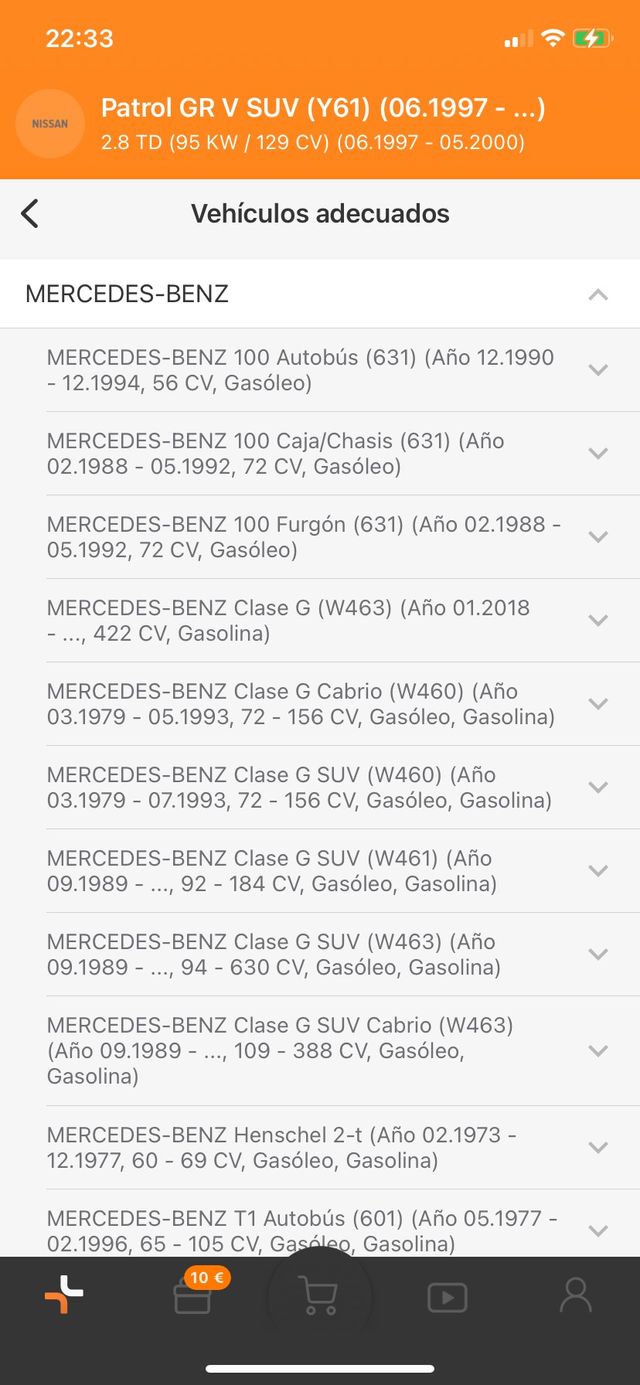 Pastillas de freno Mercedes