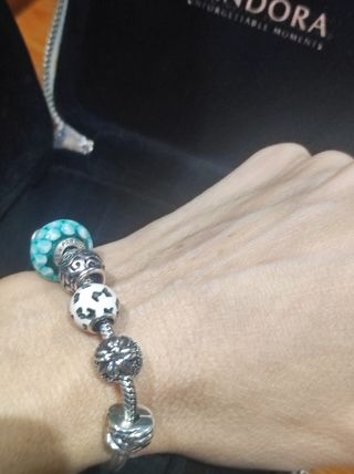 PANDORA PULSERA DE PLATA CHARMS Y JOYERO 