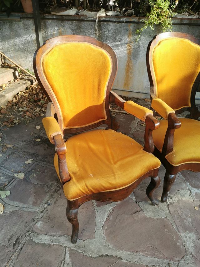 PAREJA DE SILLONES ISABELINOS A RESTAURAR S. XIX