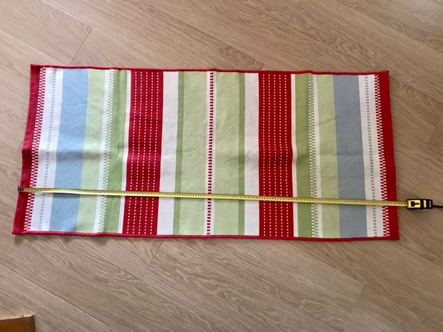 Alfombra de algodón estampada a rayas 