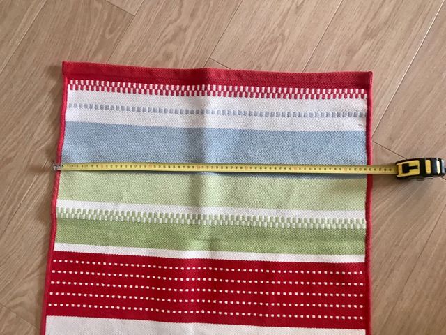 Alfombra de algodón estampada a rayas 