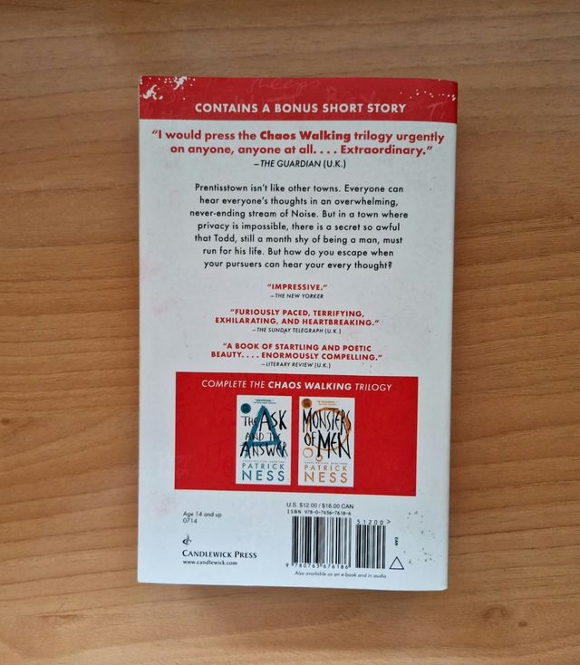 Libro "The Knife of Never Letting Go"